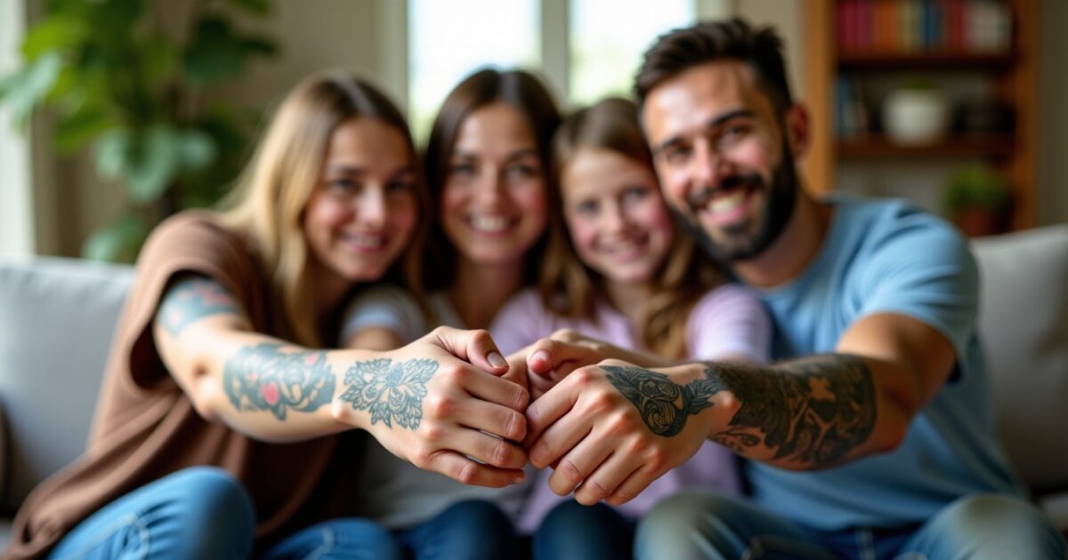 Tatouages famille : idées inspirantes et symboliques éternelles